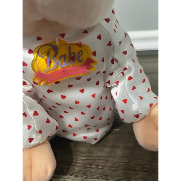 Babe and Friends Pig Plush Stuffed Animal Toy Hearts Rain Coar Valentine's Kids - Picture 2 of 5